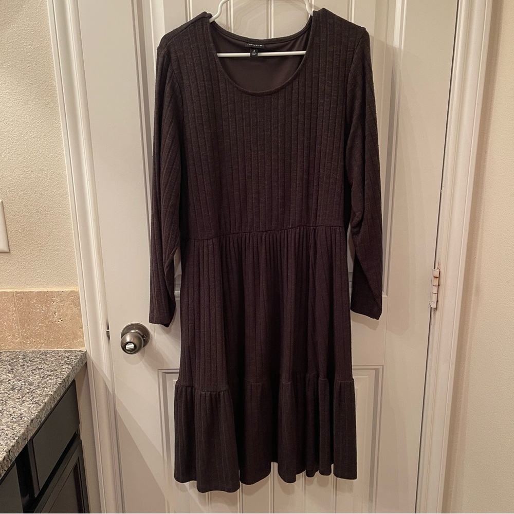 Torrid Women's Charcoal Long Sleeve Knit Dress - Size 2 (18/20) - Picture 1 of 8